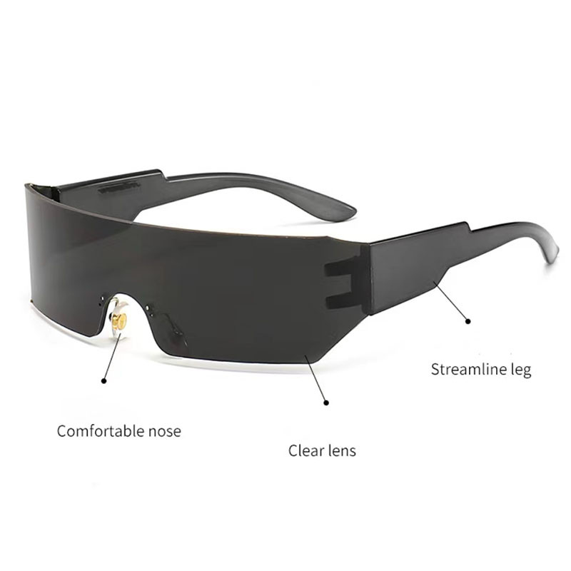 Új Y2K One Body Type Napszemüveg Női Szabadtéri Sport Divat Napszemüveg Férfi Kerékpáros Szélálló Szemüveg UV400 Oculos De Sol