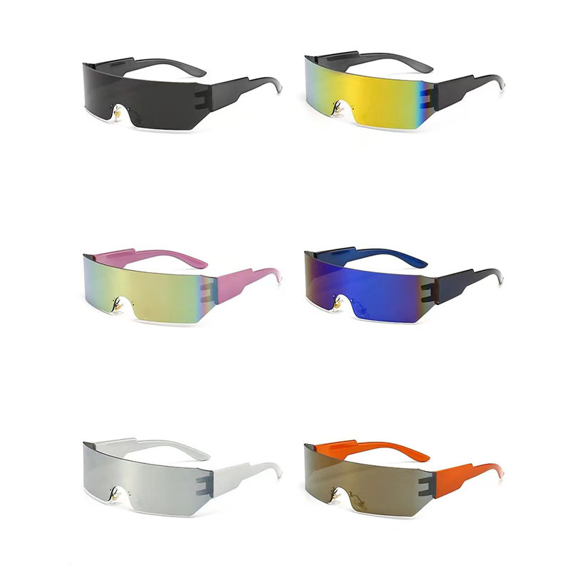 Új Y2K One Body Type Napszemüveg Női Szabadtéri Sport Divat Napszemüveg Férfi Kerékpáros Szélálló Szemüveg UV400 Oculos De Sol