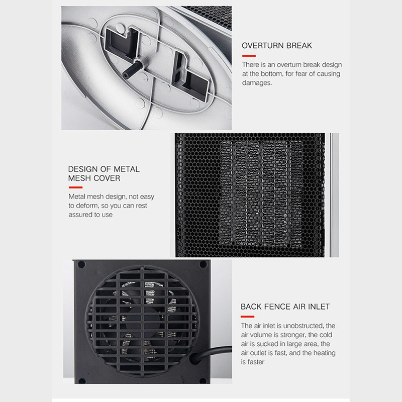 900 W Greitas Šildymas Žiemos Šildymas Šildiklis Nešiojamas elektrinis šildytuvas Namų biurui EU Kištukas B