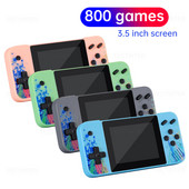 Nešiojama retro mini vaizdo žaidimų konsolė 3,5 colio LCD ekranas, 8 bitų AV išvestis delninis žaidimų grotuvas Integruotas 800 žaidimų vaikams Dovana