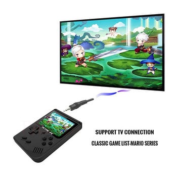 Ретро преносима мини ръчна конзола за видеоигри 8-битов цветен LCD детски цветен плейър с вградени 400 игри