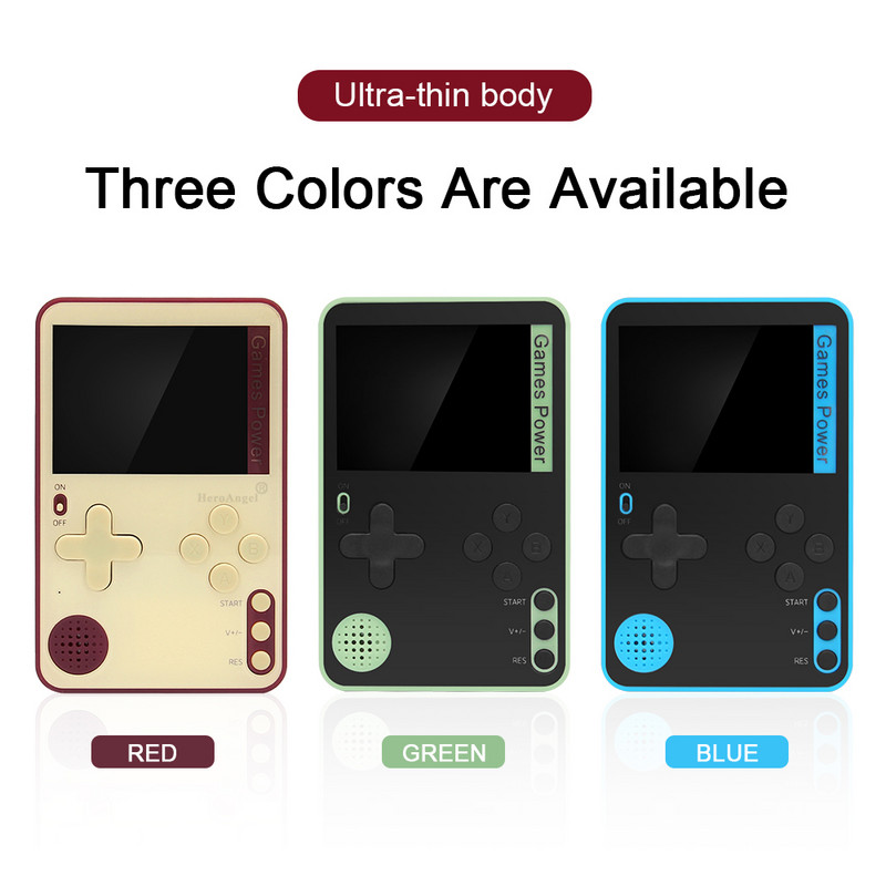 Κονσόλα παιχνιδιών χειρός Εξαιρετικά λεπτή κονσόλα παιχνιδιών Φορητή ρετρό κονσόλα βιντεοπαιχνιδιών με ενσωματωμένα 500 δώρα κλασικών παιχνιδιών για παιδιά