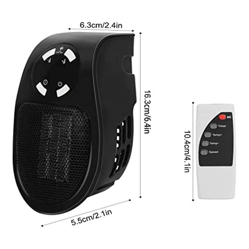 Prijenosni električni grijač Utikač za zidnu grijalicu u sobi Snažni topli puhač Daljinski grijač EU utikač