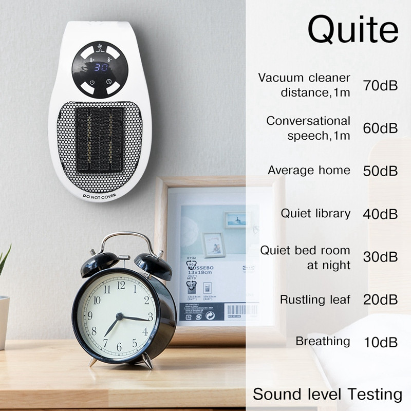 500 W ruumikütteseade, seinakontaktiga elektriline ruumikütteseade reguleeritava termostaadi ja taimeriga kompaktne kontorikodu jaoks