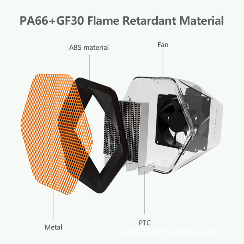 Μίνι επιτραπέζιος θερμαντήρας 1000W PTC Γρήγορη θέρμανση Σόμπα θέρμανσης Επιτραπέζιος ανεμιστήρας χαμηλού θορύβου Θερμαντήρας αέρα 2 ταχυτήτων για δωμάτιο γραφείου