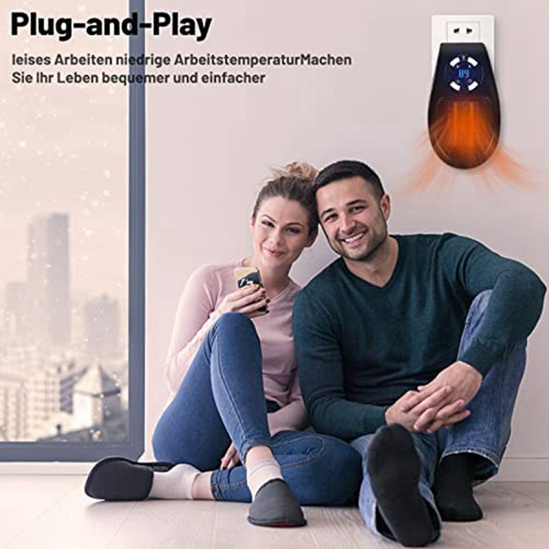 Geriausiai parduodamas nešiojamas elektrinis šildytuvas, prijungtas prie sieninio šildytuvo, galingo šilto pūstuvo nuotolinio šildytuvo EU kištukas