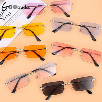 2023 Fashion Rectangle Rimless γυαλιά ηλίου τετράγωνα vintage γυαλιά πολυτελούς σχεδίασης Unisex ρετρό σκελετό γυαλιά ντεγκραντέ Γυαλιά UV400