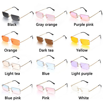 2023 Fashion Rectangle Rimless γυαλιά ηλίου τετράγωνα vintage γυαλιά πολυτελούς σχεδίασης Unisex ρετρό σκελετό γυαλιά ντεγκραντέ Γυαλιά UV400