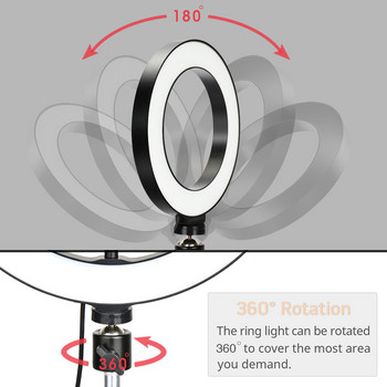 Φωτιστικό LED Ring Light Photography Light Selfie φωτιστικό με τρίποδο για βάση στήριξης τηλεφώνου Φωτιστικό φωτιστικό δακτυλίου για ζωντανή ροή βίντεο
