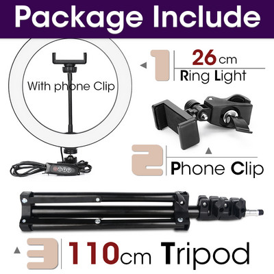 LED-rõngasvalgusti fotovalgusti statiiviga selfie-lamp telefonialuse hoidiku fotolambi ringvalgusti otsevideo voogesituseks