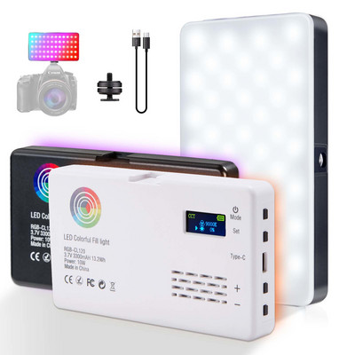 2500K-9000K kétszínű LED RGB kamerafény, teljes színű kimeneti videolámpa készlet, szabályozható panellámpa CRI 95+ újratölthető 3100 mAh