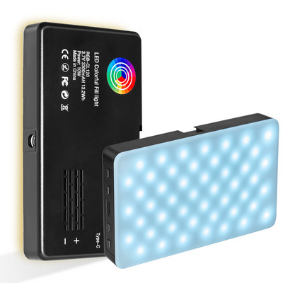 2500K-9000K kétszínű LED RGB kamerafény, teljes színű kimeneti videolámpa készlet, szabályozható panellámpa CRI 95+ újratölthető 3100 mAh