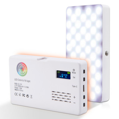 2500K-9000K kétszínű LED RGB kamerafény, teljes színű kimeneti videolámpa készlet, szabályozható panellámpa CRI 95+ újratölthető 3100 mAh