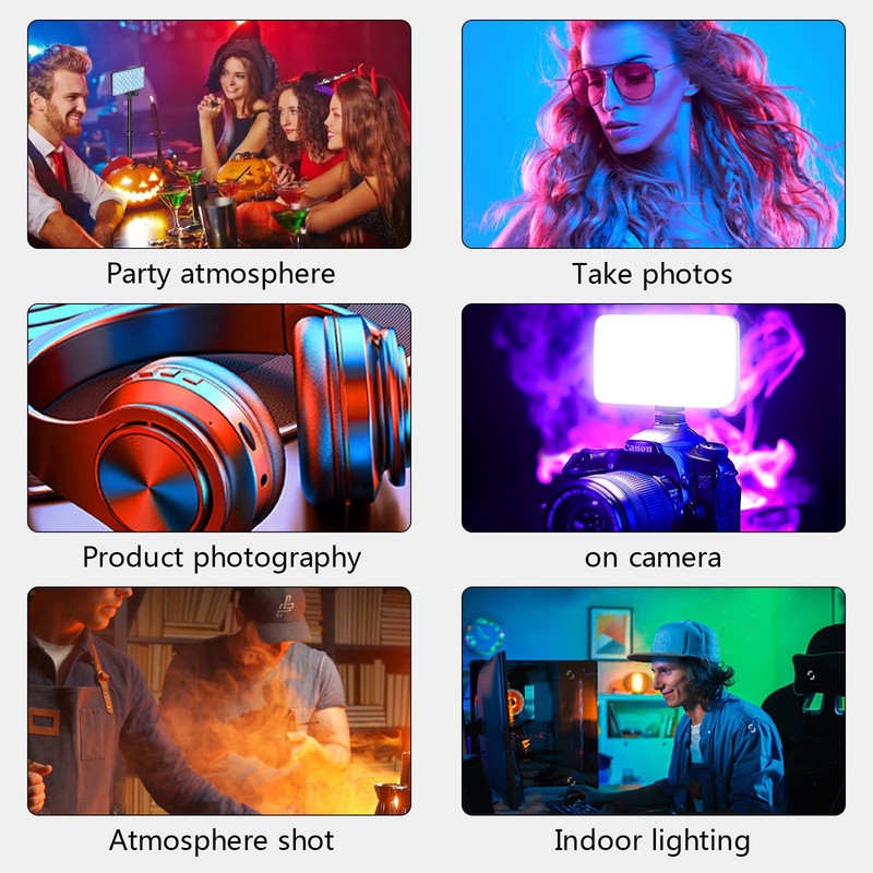 2500K-9000K kétszínű LED RGB kamerafény, teljes színű kimeneti videolámpa készlet, szabályozható panellámpa CRI 95+ újratölthető 3100 mAh