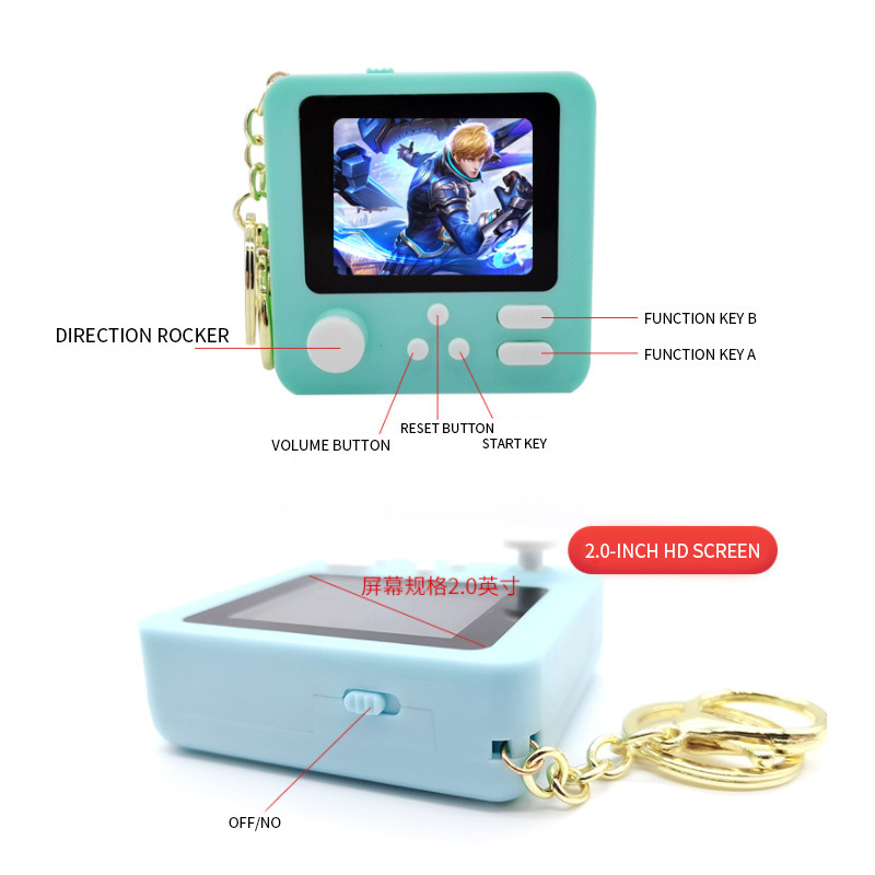 „Super Mini Handheld Nostalgic“ žaidimų konsolė Integruotas 268 Classic FC žaidimas, kurį galima naudoti kaip pakabinamas raktų pakabukas