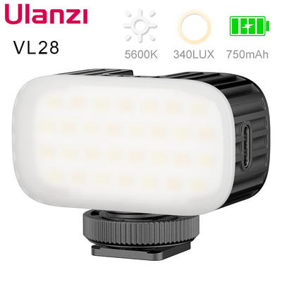Ulanzi VL28 5500K Mini LED Video Light Акумулаторна GoPro Light Mod On Camera Light за Gopro 10 9 8 iPhone 13 12 Pro Max 11 X Xs