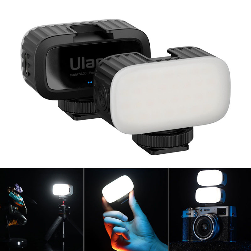 Ulanzi VL28 5500K Mini LED vaizdo lemputė įkraunama GoPro Light Mod On Camera Light, skirta Gopro 10 9 8 iPhone 13 12 Pro Max 11 X Xs
