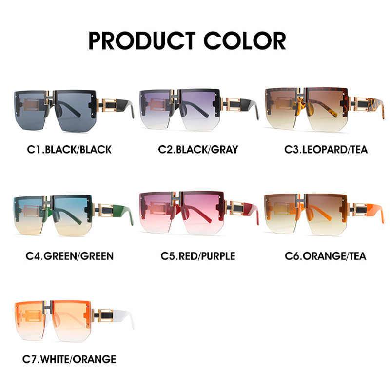 2023 Luksusbränd Disainer ääristeta ülisuured päikeseprillid Naiste Meeste Mood Vintage Square Lamedad päikeseprillid Varjud UV400