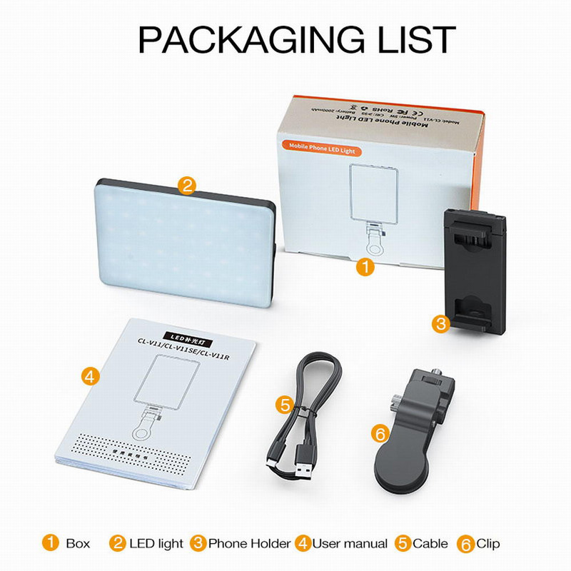 LED-fotograafia valgustuskomplekti täitevalgusti stuudiovalgustitele Selfie-klipi täitevalgusti LED-video täitevalgusti arvuti videokonverents