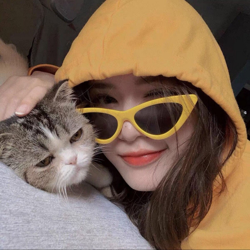 Retro kolmnurksed kassisilmaga päikeseprillid naistele Tipptasemel trendikad hipsteri kuumad tüdrukud rannaprillid välireisile telkimine