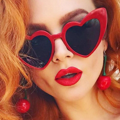 Love Heart Cat Eye napszemüveg női vintage karácsonyi ajándék fekete rózsaszín piros szív alakú napszemüveg nőnek UV400
