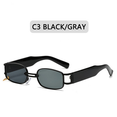 2023. aasta ruudukujulised päikeseprillid naiste luksusbrändi disainer Väikesed ristkülikukujulised päikeseprillid UV400 meeste mustade varjunditega retroprillid naistele