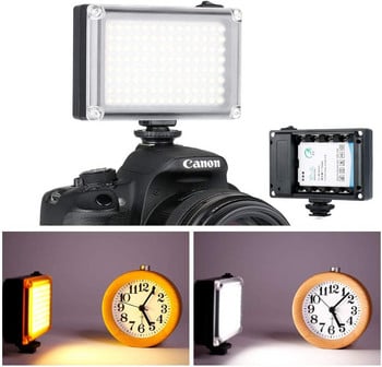 Ulanzi 96 DSLR LED видео осветление на фотоапарата Photo Studio Lighting Hot Shoe LED Vlog Fill Light Lamp за смартфон DSLR SLR камера