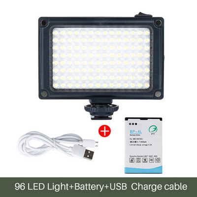 Ulanzi 96 DSLR LED-videovalgusti kaameral fotostuudio valgustus Hot Shoe LED videologi täitevalgusti nutitelefoni DSLR-peegelkaamera jaoks
