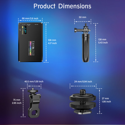 Strbea ST120 LED vaizdo kameros šviesa 2500-9000K su minkštu difuzoriumi RGB efekto fotografija Apšvietimas Vlogai užpildo šviesą su trikoju