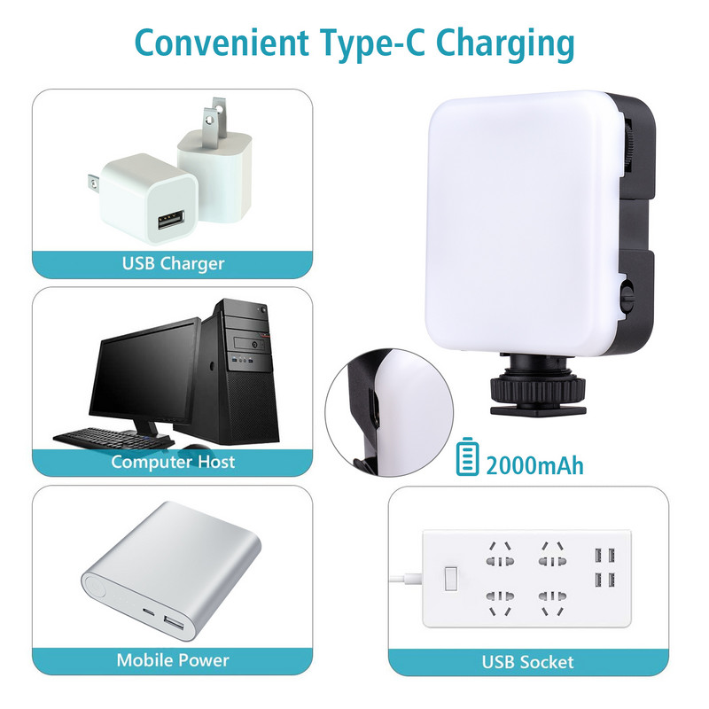 Andoer 42LED Ultra Bright LED videofotograafia valgus 42LED 6000K külmakinnitusega DSLR-kaameratele videokaameratele Otseülekanne