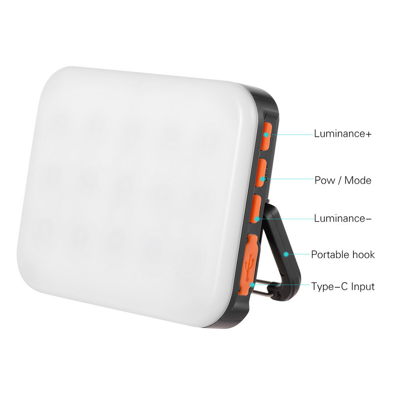 Andoer LY-01 RGB LED töltõfény fényképezés világító lámpa Multifunkciós Superbright 3200K-6500K beépített akkumulátor fekete