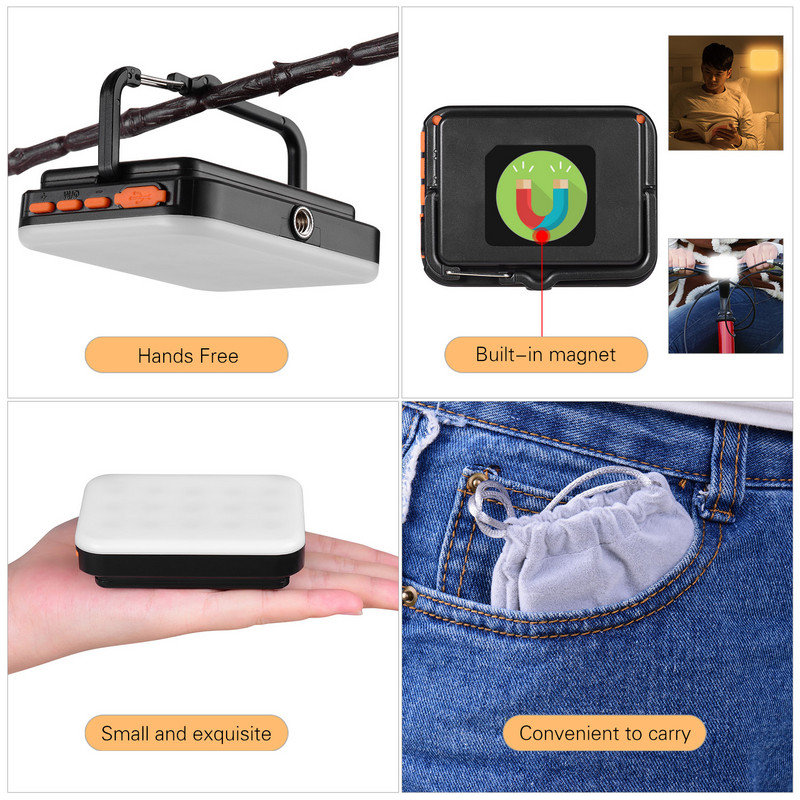 Andoer LY-01 RGB LED töltõfény fényképezés világító lámpa Multifunkciós Superbright 3200K-6500K beépített akkumulátor fekete