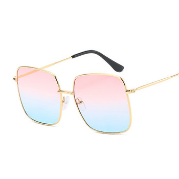 Модни квадратни слънчеви очила, дамски маркови дизайнерски дамски слънчеви очила, мъжки, женски, ретро, голяма рамка, сплав, цветно океанско огледало