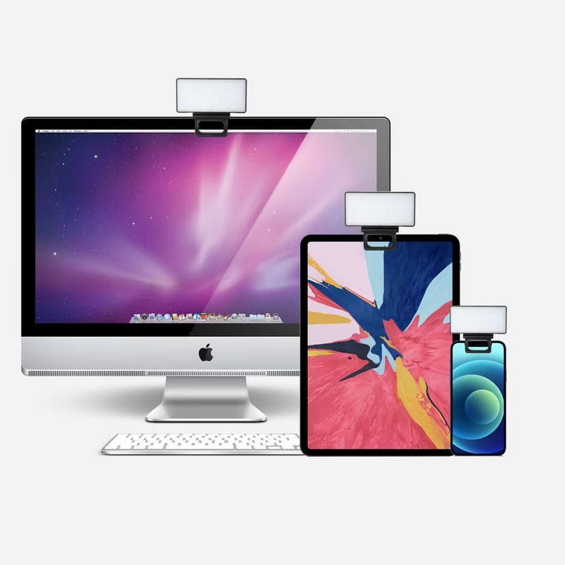 Mobiliojo telefono užpildymo apšvietimas LED vaizdo apšvietimas, nešiojamasis spaustukas, asmenukės apšvietimas, kompiuterio konferencijos apšvietimas, skirtas tiesioginės transliacijos makiažui