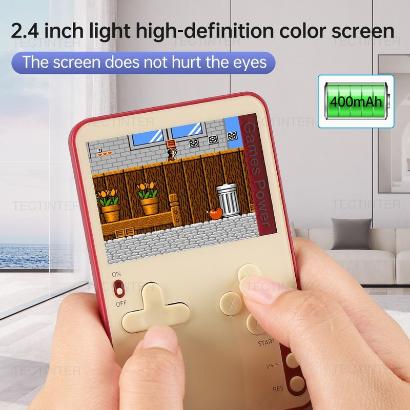 Ultra vékony K10 Retro videojáték-konzol, beépített 500 klasszikus játékok hordozható mini kézi játéklejátszó Game Boy