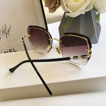 Fashion Rimless τετράγωνα γυαλιά ηλίου για γυναίκες 2023 Επώνυμα γυαλιά ηλίου Vintage αποχρώσεις Γυναικεία ροζ γυαλιά Gafas De Sol