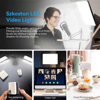 LED видео светлина Димируем комплект за непрекъснато фотографско осветление със стойка за статив за фото студио Настолно заснемане Снимане YouTube