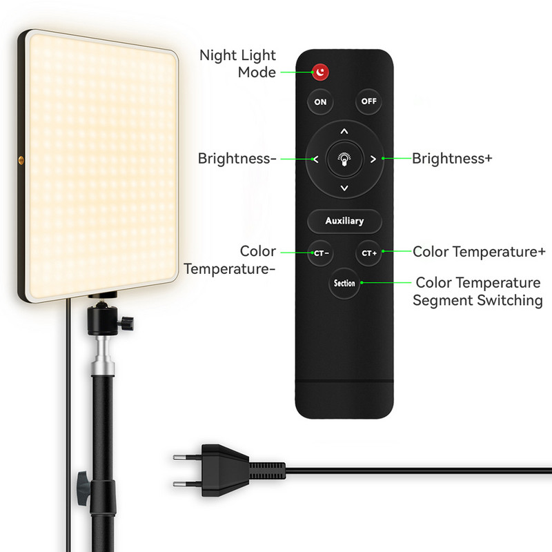 LED-videovalgusti hämardatav pidevfotograafia valgustuskomplekt koos statiivialusega fotostuudio töölaual filmimiseks YouTube`i