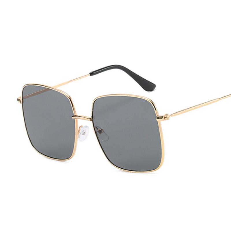 Óceán színű lencse Vintage négyzet alakú napszemüveg női tükör női márka kivitel fém keret kör szemüveg férfi szemüveg