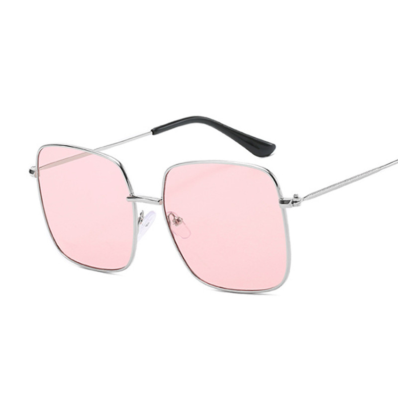 Óceán színű lencse Vintage négyzet alakú napszemüveg női tükör női márka kivitel fém keret kör szemüveg férfi szemüveg