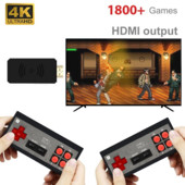 Consolă de jocuri video Player de jocuri portabil 1800 de jocuri clasice 8 biți mini controler de gamepad fără fir dual Ieșire HD/AV