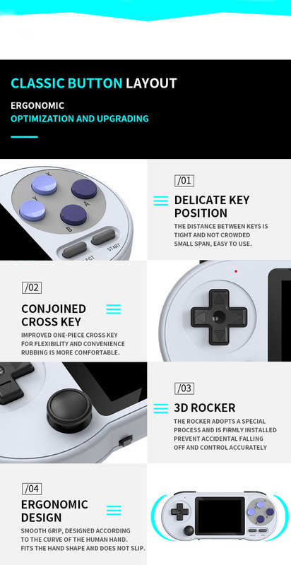 SF2000 3 inčna ručna igraća konzola Player Mini prijenosna igraća konzola ugrađena u 6000 igara Podrška za retro igre AV izlaz