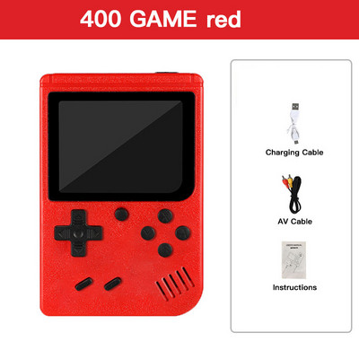 Retro kaasaskantav mini-videomängukonsool 8-bitine 3,0-tolline LCD-mängumängija Sisseehitatud 400 mänguga AV pihuarvutiga mängukonsool lastele kingitus