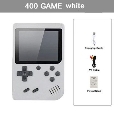 Retro kaasaskantav mini-videomängukonsool 8-bitine 3,0-tolline LCD-mängumängija Sisseehitatud 400 mänguga AV pihuarvutiga mängukonsool lastele kingitus