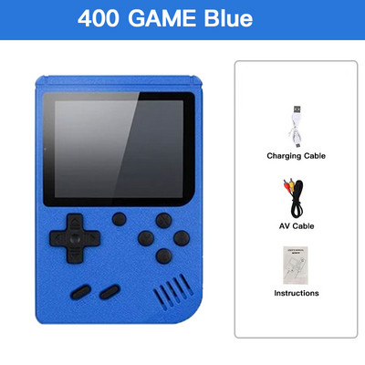 Retro kaasaskantav mini-videomängukonsool 8-bitine 3,0-tolline LCD-mängumängija Sisseehitatud 400 mänguga AV pihuarvutiga mängukonsool lastele kingitus