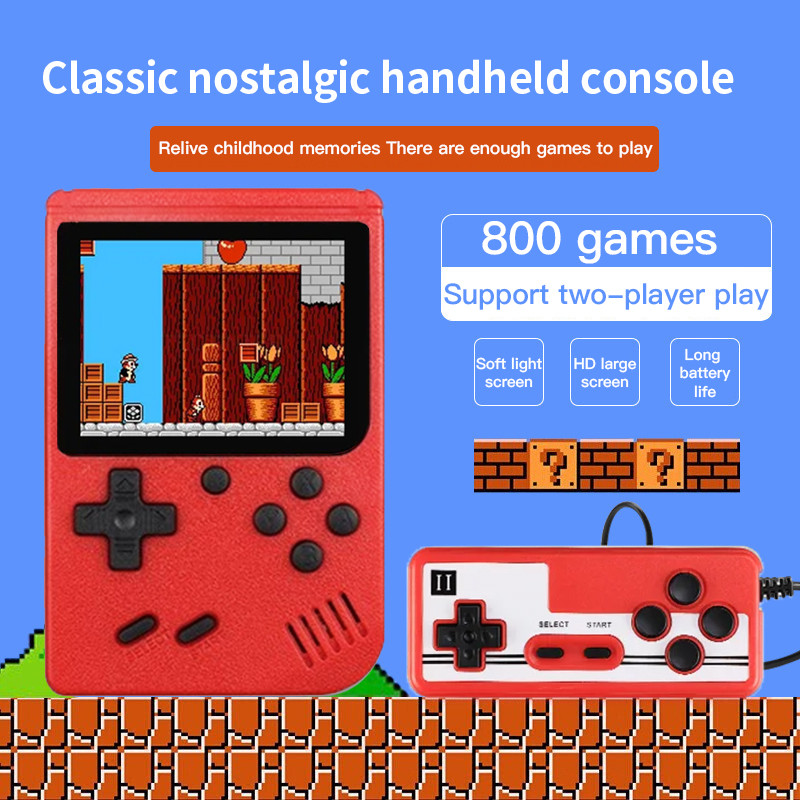 Retro kaasaskantav mini-videomängukonsool 8-bitine 3,0-tolline LCD-mängumängija Sisseehitatud 400 mänguga AV pihuarvutiga mängukonsool lastele kingitus