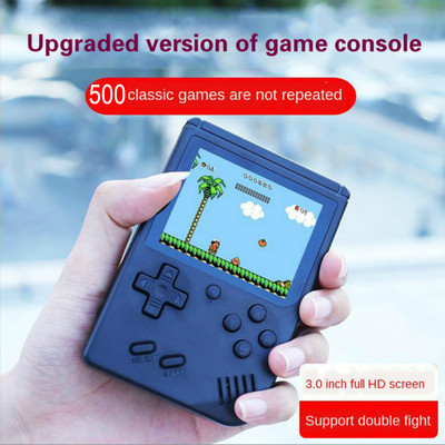 Nostalgic retro portabilă mini consolă de jocuri portabilă 8 biți 3,0 inchi LCD color de buzunar Player pentru jocuri video încorporat 500 de jocuri Cadou pentru copii