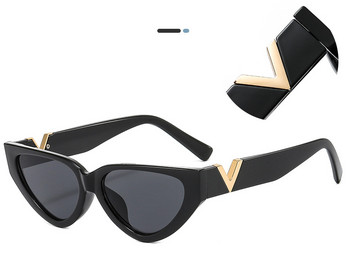 Винтидж слънчеви очила с котешко око Дамски модни луксозни V марки 2023 Слънчеви очила Дамски очила UV400 gafas de sol mujer