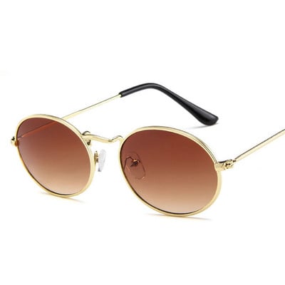 DYTYMJ Ochelari de soare retro din aliaj pentru femei Ochelari de soare rotunzi din metal pentru femei Ochelari de soare ovali de epocă pentru bărbați de designer de lux Gafas De Sol