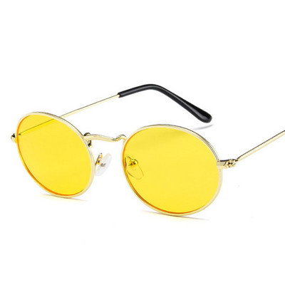 DYTYMJ Ochelari de soare retro din aliaj pentru femei Ochelari de soare rotunzi din metal pentru femei Ochelari de soare ovali de epocă pentru bărbați de designer de lux Gafas De Sol